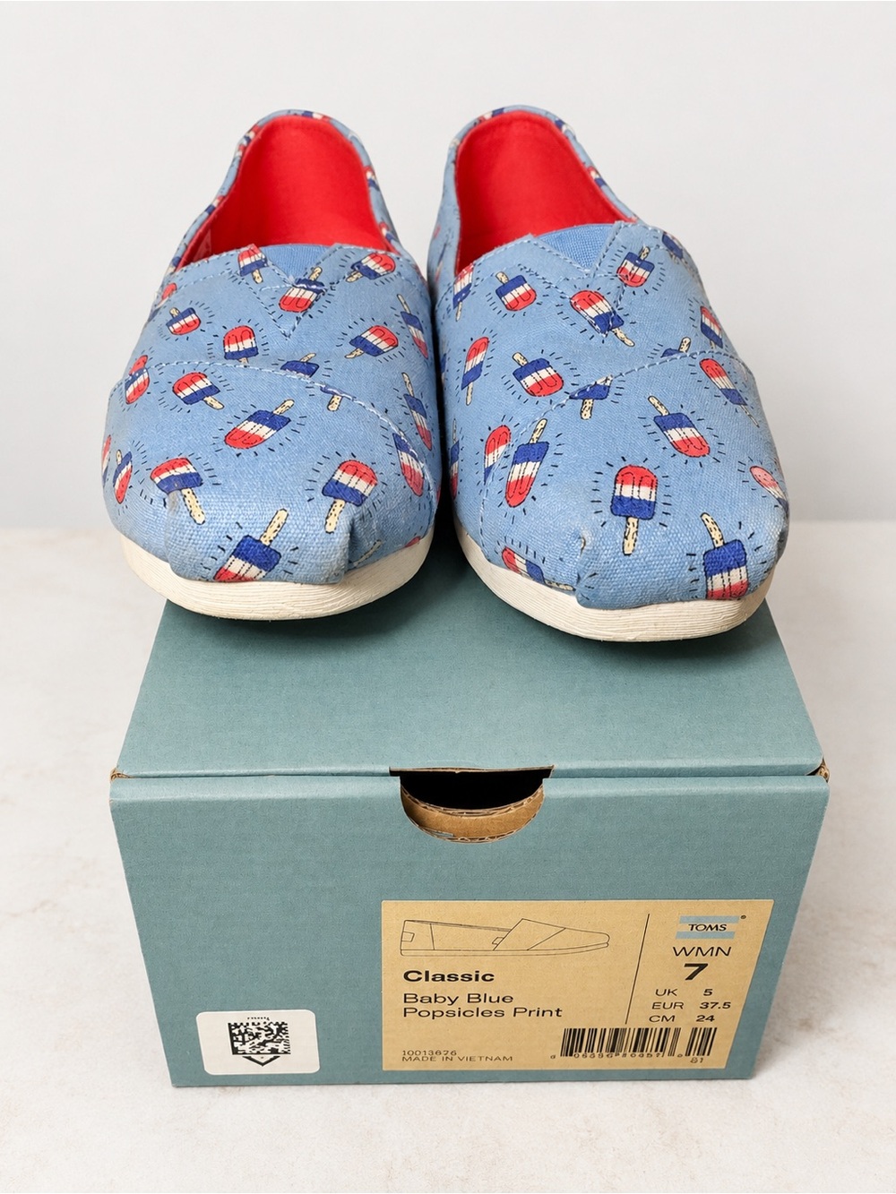 Toms popsicle print Classic Baby Blue Slip-Ons